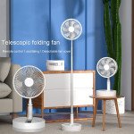 Wholesale Portable Folding Desk Fan with 60 Degree Rotatable Head and Remote, USB Rechargeable 7200mAh Battery Up to 16 Hours for Bedroom Home Office Travel (White)